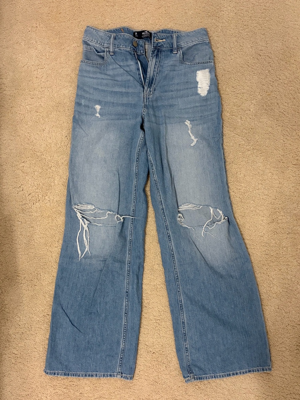 Hollister Distressed High Rise Baggy Jeans